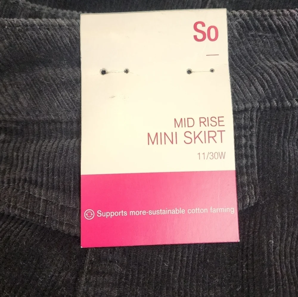 So Corduroy Botton Front  Mid Rise Mini Skirt